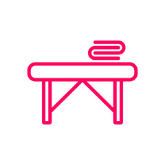 A massage table outline icon. Element of colored spa icon for mobile concept and web apps. Thin line a massage table outline icon can be used for web and mobile on white background