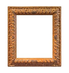 Fototapeta premium Golden frame for paintings, mirrors or photo isolated on white background