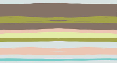 Fototapeta premium Orange, Brown Lines Seamless Summer Pattern, Vector Watercolor Sailor Stripes. Retro Vintage Grunge Fabric Fashion Design Horizontal Brushstrokes. Simple Painted Ink Trace, Geometric Cool Autumn Print