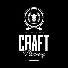Modern craft beer drink isolated vector logo sign for brewery, pub, brewhouse or bar.