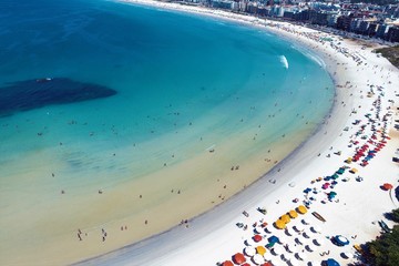 Cabo Frio, Brazil: Brazillian Caribbean. Fantastic landscape. Aerial view of paradise beach with blue water. Great beach scene