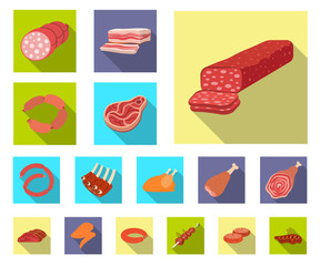 Vector design of meat and ham symbol. Set of meat and cooking stock symbol for web.