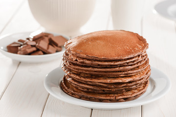 Pile of freshly baked pancakes