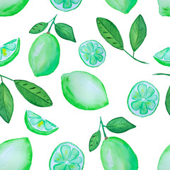 pattern with lime and leaves