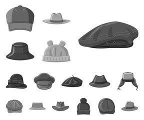 Vector illustration of kid and baby sign. Set of kid and beanie stock vector illustration.