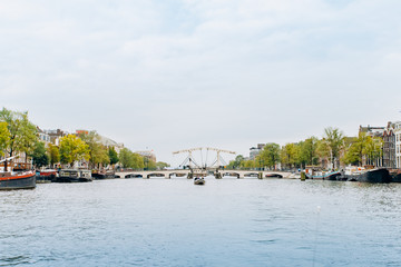 Amsterdam, Netherlands September 5, 2017: canals and rivers. City landscape. Tourist place. Sights.