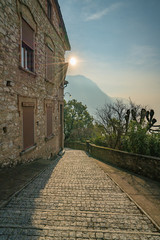 Sunset by the church in Castagnola