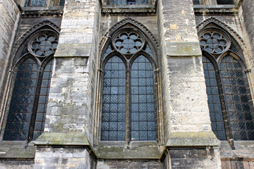 Obraz premium Reims, France. The Cathedral of Our Lady (Cathedrale Notre Dame), a major High Gothic building and landmark in the French city of Reims
