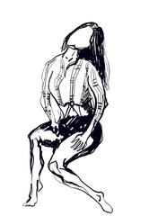 women hand drawn illustration,art wall inspiration