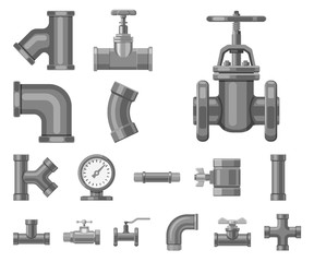 Isolated object of pipe and tube sign. Set of pipe and pipeline vector icon for stock.