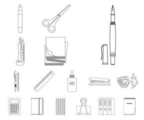 Obraz premium Isolated object of office and supply icon. Set of office and school vector icon for stock.