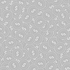 American dollar silver coins seamless pattern. Bri