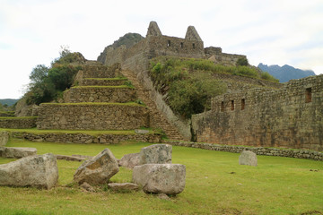 Machu Picchu, Famous Ancient Citadel of the Inca in the early morning, Cusco Region, Urubamba...