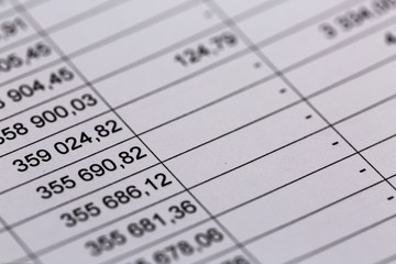 Closeup of a business document