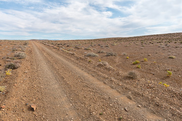 Badly corrugated gravel road in the Tankwa Karoo