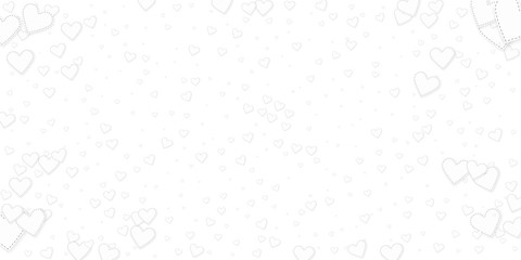 White heart love confettis. Valentine's day vignet