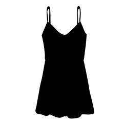  isolated, silhouette of female dress