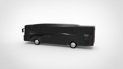 black bus 3d white background