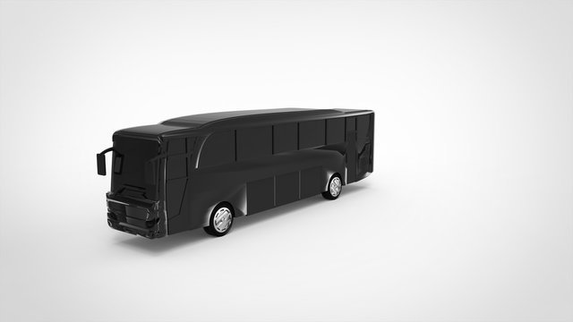 Black Bus 3d White Background