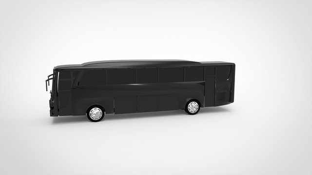 black bus 3d white background