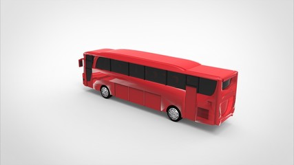 Obraz na płótnie Canvas red bus 3d white background