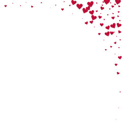 Red heart love confettis. Valentine's day corner o
