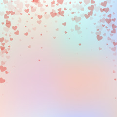 Red heart love confettis. Valentine's day falling 