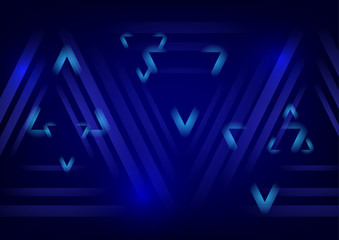 Abstract blue technology background with triangular and line , Vector illustration