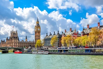 Deurstickers Big Ben en Victoria-dijk, Londen, VK © Mistervlad