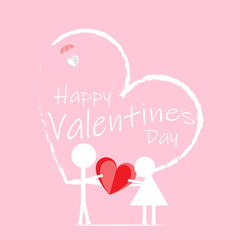 Happy valentines day greetings card design background - Vector illustration.