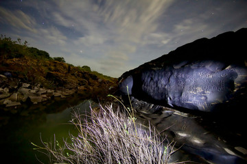 Gravuras rupestres no s&iacute;tio arqueologico da Bebidinha -Parque Estaduas Canyon do Rio Poty - Burit&iacute; do Montes - Piau&iacute; - Brasil 02/2016