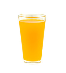 orange juice on white background