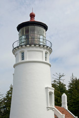 The Umpqua River Light is on the Oregon Coast of the United States