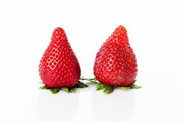 Ripe strawberry isolated on white background