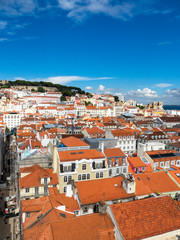 Fototapeta premium View over the city and the Castelo de São Jorge, Baixa, Lisbon, Portugal