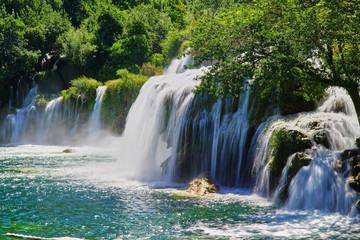 Fototapeta na wymiar KRKA waterfalls in Croatia