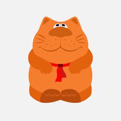 icon red cat, cartoon image, fauna