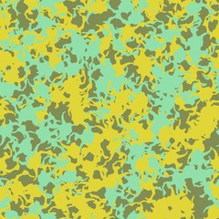 Fototapeta na wymiar UFO camouflage of various shades of green, blue and yellow colors
