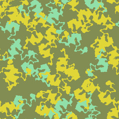 UFO camouflage of various shades of green, blue and yellow colors