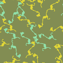 Fototapeta na wymiar UFO camouflage of various shades of green, blue and yellow colors
