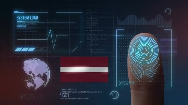 Finger Print Biometric Scanning Identification System. Latvia Nationality