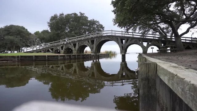 Historic bridge near the villages of Duck and Corolla on the outerbanks of North Carolina