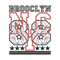 New York typography, t-shirt Brooklyn, design graphic