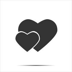 Two heart vector icon