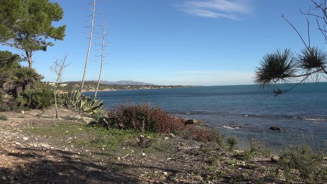The coast in Ampolla de Mar on the darned coast