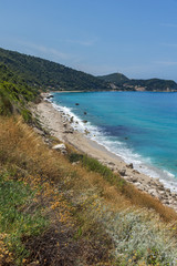 Amazing Seascape of Kokkinos Vrachos Beach with blue waters, Lefkada, Ionian Islands, Greece