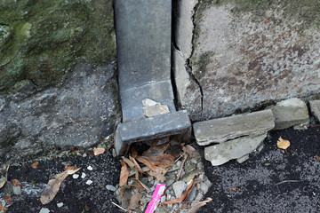 Downspout waterspout rainwater drainage pipe building 