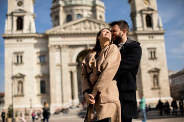 Fototapeta premium Kochająca para w Budapeszcie na Węgrzech