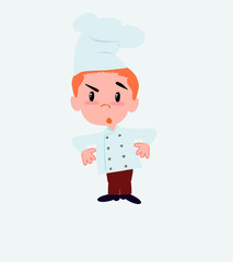Chef with an expression of unpleasant surprise.