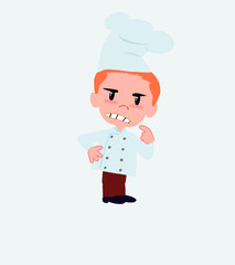 Chef ponders, something angry.
